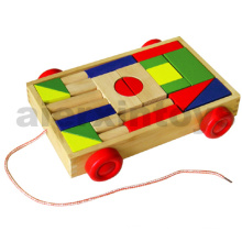 Wooden Building Blocks on Wheels (24PCS) (80026)